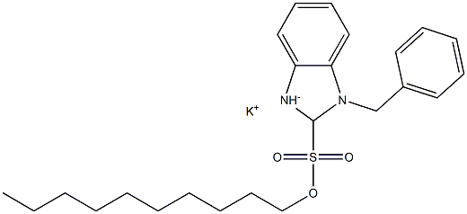 1-Benzyl-2-decyl-2,3-dihydro-1H-benzimidazole-2-sulfonic acid potassium salt Struktur