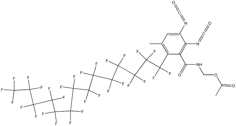 N-(Acetyloxymethyl)-2-(nonacosafluorotetradecyl)-5,6-diisocyanato-3-methylbenzamide Struktur