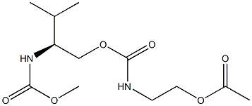 (-)-[(S)-1-[[(2-Acetyloxyethyl)carbamoyl]oxymethyl]-2-methylpropyl]carbamic acid methyl ester Struktur