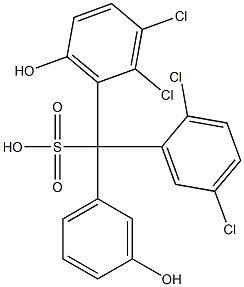 (2,5-Dichlorophenyl)(2,3-dichloro-6-hydroxyphenyl)(3-hydroxyphenyl)methanesulfonic acid Struktur