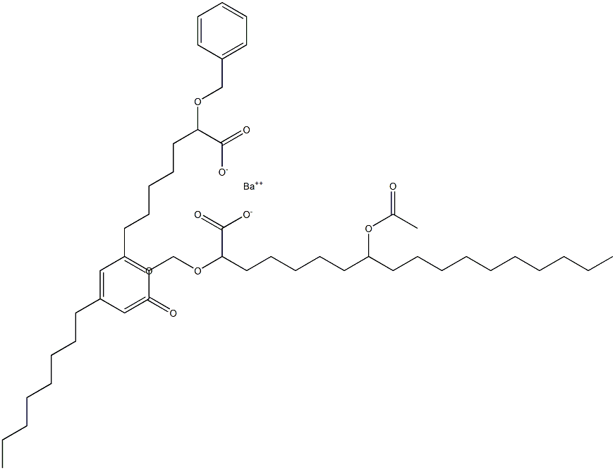 Bis(2-benzyloxy-8-acetyloxystearic acid)barium salt Struktur