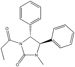 [4R,5R,(+)]-4,5-Dihydro-4,5-diphenyl-1-methyl-3-propionyl-1H-imidazole-2(3H)-one Struktur