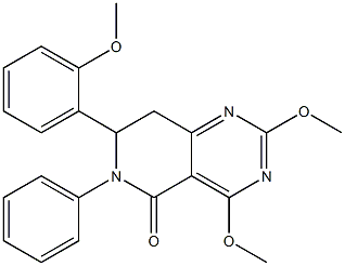 7,8-Dihydro-2,4-dimethoxy-6-phenyl-7-(2-methoxyphenyl)pyrido[4,3-d]pyrimidin-5(6H)-one Struktur