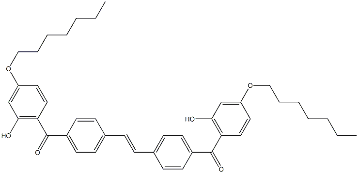 6,6'-[(Ethene-1,2-diyl)bis(4,1-phenylenecarbonyl)]bis(3-heptyloxyphenol) Struktur