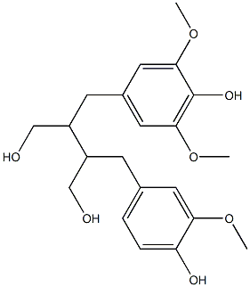 2-(4-Hydroxy-3-methoxybenzyl)-3-(3,5-dimethoxy-4-hydroxybenzyl)butane-1,4-diol Struktur