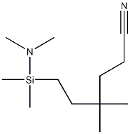 Dimethyl(dimethylamino)(5-cyano-3,3-dimethylpentyl)silane Struktur