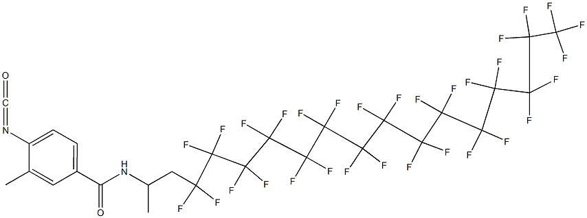 4-Isocyanato-3-methyl-N-[2-(hentriacontafluoropentadecyl)-1-methylethyl]benzamide Struktur