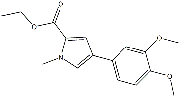 1-Methyl-4-(3,4-dimethoxyphenyl)-1H-pyrrole-2-carboxylic acid ethyl ester Struktur