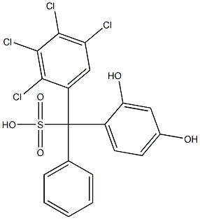 (2,3,4,5-Tetrachlorophenyl)(2,4-dihydroxyphenyl)phenylmethanesulfonic acid Struktur