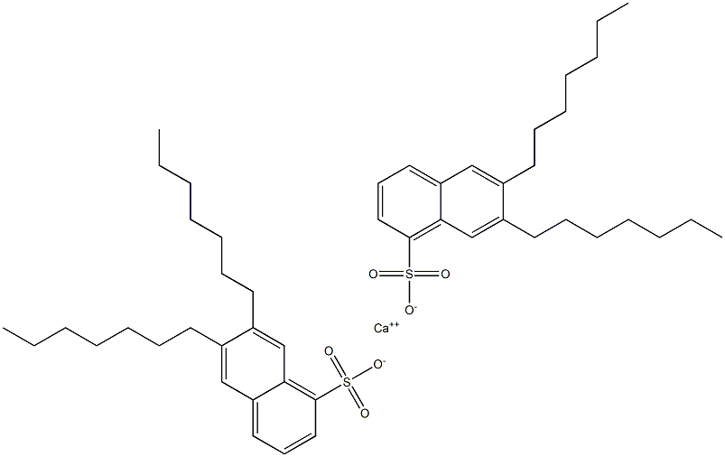 Bis(6,7-diheptyl-1-naphthalenesulfonic acid)calcium salt Struktur