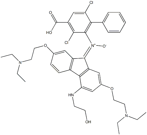 N-[2,7-Bis[2-(diethylamino)ethoxy]-9H-fluoren-9-ylidene]-4-[(2-hydroxyethyl)amino]phenylamineN-oxide Struktur