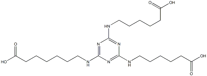 7-(4,6-bis(5-carboxypentylamino)-1,3,5-triazin-2-ylamino)heptanoic acid Struktur