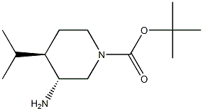 trans-tert-butyl 3-amino-4-isopropylpiperidine-1-carboxylate Struktur