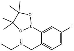 N-(4-Fluoro-2-(4,4,5,5-tetramethyl-1,3,2-dioxaborolan-2-yl)benzyl)ethanamine Struktur