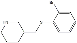 3-(2-Bromo-phenylsulfanylmethyl)-piperidine Struktur