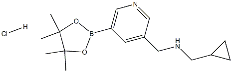 1-cyclopropyl-N-((5-(4,4,5,5-tetramethyl-1,3,2-dioxaborolan-2-yl)pyridin-3-yl)methyl)methanamine hydrochloride Struktur