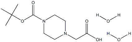 [1-(tert-Butoxycarbonyl)piperazin-4-yl]acetic acid dihydrate Struktur