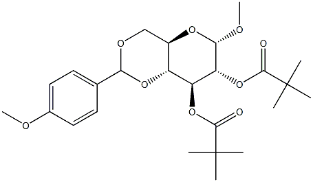 Methyl 4,6-O-(4-methoxybenzylidene)-2,3-di-O-pivaloyl-a-D-glucopyranoside Struktur