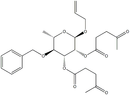 Allyl 4-O-benzyl-2,3-di-O-levulinyl-a-L-rhamnopyranoside Struktur