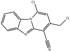 1-CHLORO-3-(CHLOROMETHYL)PYRIDO[1,2-A]BENZIMIDAZOLE-4-CARBONITRILE Struktur