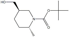 tert-butyl (2R,5R)-5-(hydroxymethyl)-2-methylpiperidine-1-carboxylate Struktur