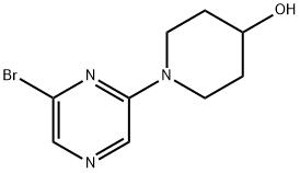 2-Bromo-6-(4-Hydroxypiperidin-1-yl)pyrazine Struktur