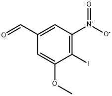 3-Methoxy-4-iodo-5-nitro-benzaldehyde Struktur