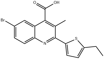 6-bromo-2-(5-ethyl-2-thienyl)-3-methyl-4-quinolinecarboxylic acid Struktur