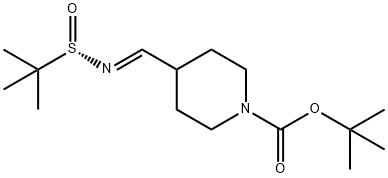 (S,E)-tert-butyl 4-(((tert-butylsulfinyl)imino)methyl)piperidine-1-carboxylate* Struktur