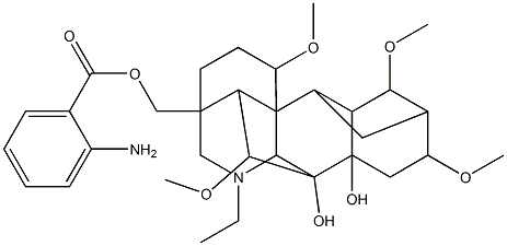 (11-ethyl-8,9-dihydroxy-4,6,16,18-tetramethoxy-11-azahexacyclo[7.7.2.1~2,5~.0~1,10~.0~3,8~.0~13,17~]nonadec-13-yl)methyl 2-aminobenzoate Struktur