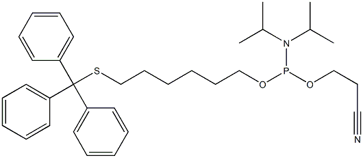 10-[bis(propan-2-yl)amino]-1,1,1-triphenyl-9,11-dioxa-2-thia-10-phosphatetradecane-14-nitrile Struktur