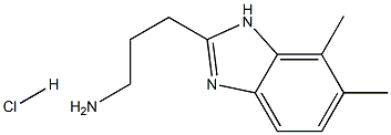 3-(6,7-dimethyl-1H-benzimidazol-2-yl)propan-1-amine hydrochloride Struktur