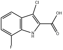 3-chloro-7-fluoro-1H-indole-2-carboxylic acid Struktur