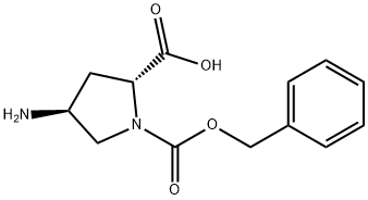 1,2-Pyrrolidinedicarboxylic acid, 4-amino-, 1-(phenylmethyl) ester, (2R,4S)- Struktur