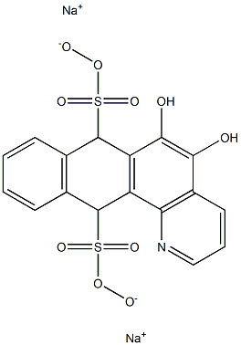 Naphtho[2,3-h]quinoline-7,12-disulfonic acid, 7,12-dihydro-5,6,7,12-tetrahydroxy-, disodium salt Struktur