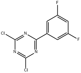 2,4-Dichloro-6-(3,5-difluorophenyl)-1,3,5-triazine Struktur