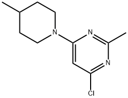 4-chloro-2-methyl-6-(4-methylpiperidin-1-yl)pyrimidine Struktur