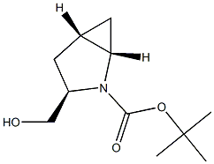 tert-butyl (1S,3R,5S)-3-(hydroxymethyl)-2-azabicyclo[3.1.0]hexane-2-carboxylate Struktur