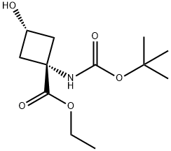 ethyl (1r,3r)-1-{[(tert-butoxy)carbonyl]amino}-3-hydroxycyclobutane-1-carboxylate Struktur