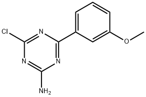 2-Amino-4-chloro-6-(3-methoxyphenyl)-1,3,5-triazine Struktur