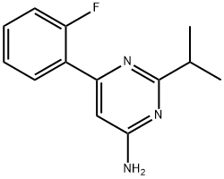 4-Amino-6-(2-fluorophenyl)-2-(iso-propyl)pyrimidine Struktur