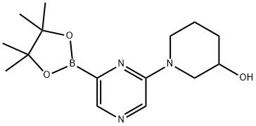 6-(3-HYDROXYPIPERIDIN-1-YL)PYRAZINE-2-BORONIC ACID PINACOL ESTER Struktur