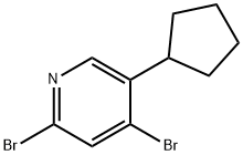 2,4-Dibromo-5-(cyclopentyl)pyridine Struktur