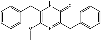 3,6-dibenzyl-2-hydroxy-5-methoxypyrazine Struktur