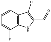 3-chloro-7-fluoro-1H-indole-2-carbaldehyde Struktur