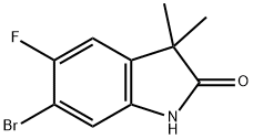 6-bromo-5-fluoro-3,3-dimethylindolin-2-one Struktur