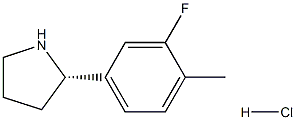 (2S)-2-(3-FLUORO-4-METHYLPHENYL)PYRROLIDINE HYDROCHLORIDE Struktur