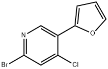 2-Bromo-4-chloro-5-(2-furyl)pyridine Struktur