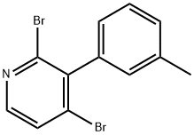 2,4-Dibromo-3-(3-tolyl)pyridine Struktur