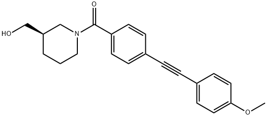 [(3R)-3-(Hydroxymethyl)-1-piperidinyl][4-[2-(4-methoxyphenyl)ethynyl]phenyl]-methanone, 1382481-79-9, 結(jié)構(gòu)式